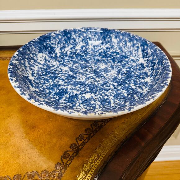 VillaWare Classic Hand Painted Made in Italy Blue Large Pasta Serving Bowl VTG - Picture 2 of 8